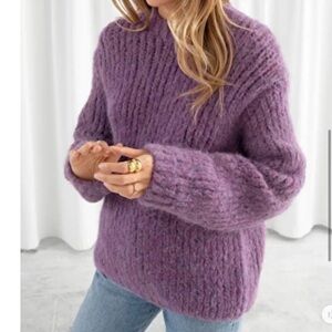 & Other Stories Alpaca Lavender Knit Sweater Fuzzy Cozycore